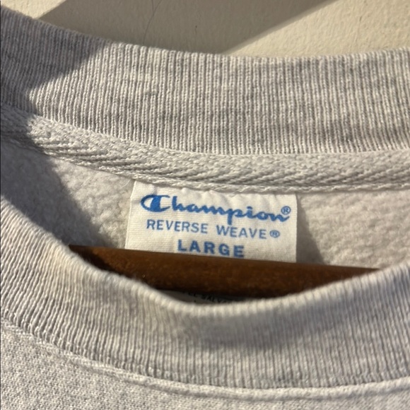 Univeristy of Miami Reverse Weave Champion Gray Crewneck Sweater - Picture 2 of 5